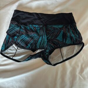 Tropical Print Athletic Shorts